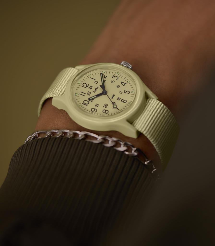 Military Watch Quartz 3 ATM Water Resistant Plastic Beige Dial TW2Y19800 TIMEX Men's Authentic