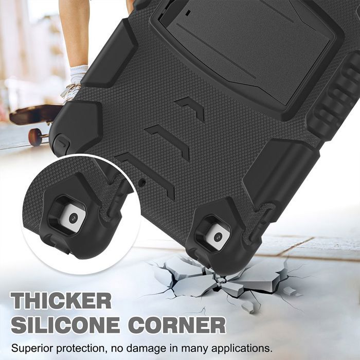 Coque pour iPad 10,2" - Protection Intégrale - Antichoc - Support Pliable - Noir - Silicone/PC