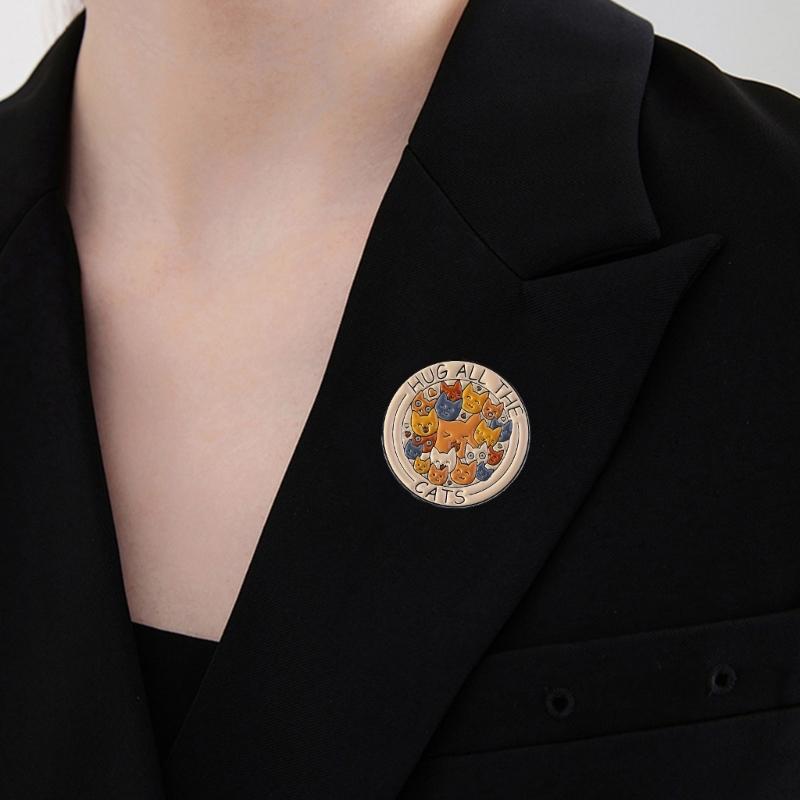 Оригинальные Буквенные Котятки Значки Стойкое Покрытие Легкие Износостойкие Значок-Булавка Украшение Для Повседневной Вечеринки