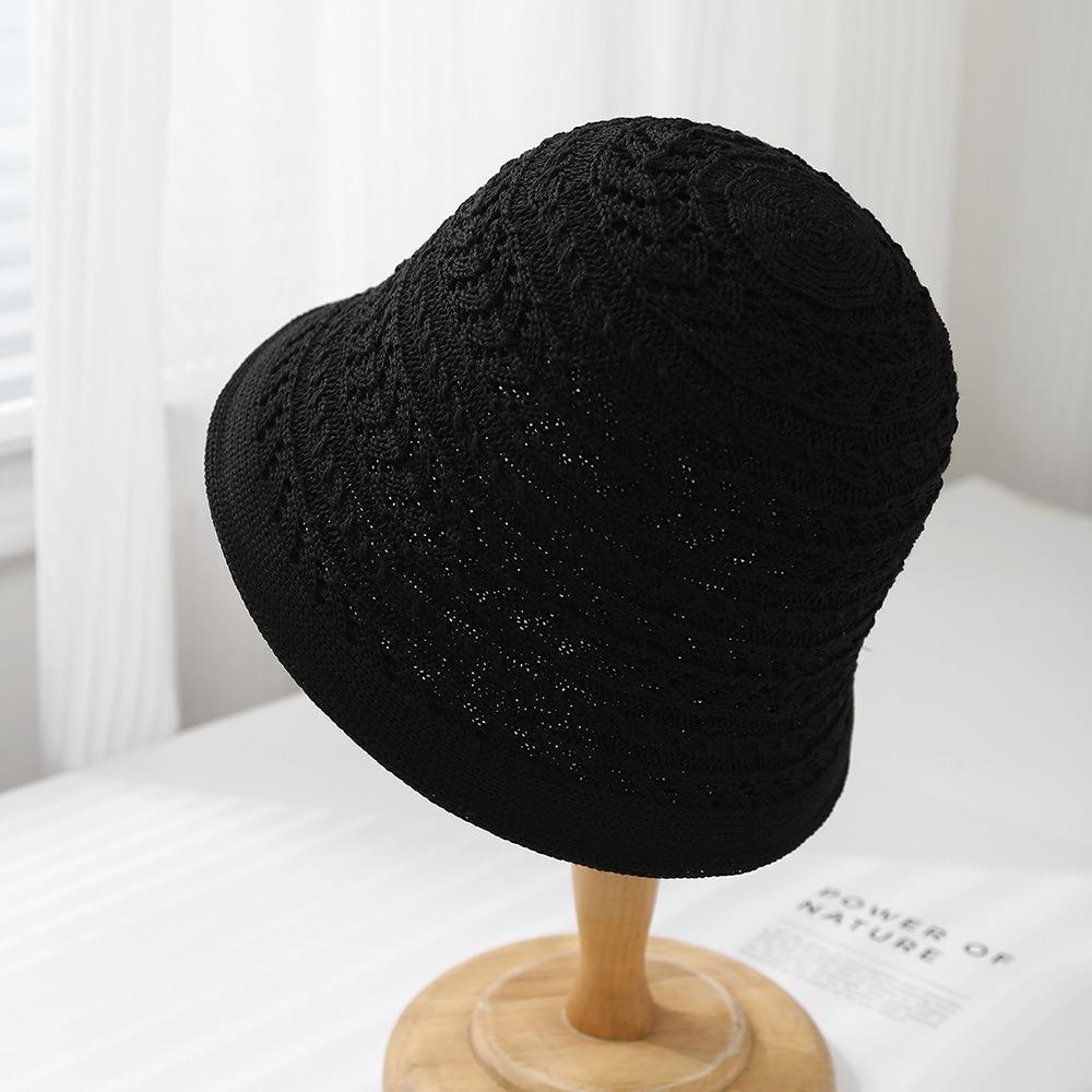 Fashion Breathable Bucket Hat Foldable Wide Brim Fisherman Hat Sun Protection Solid Color Sun Hat Women'S