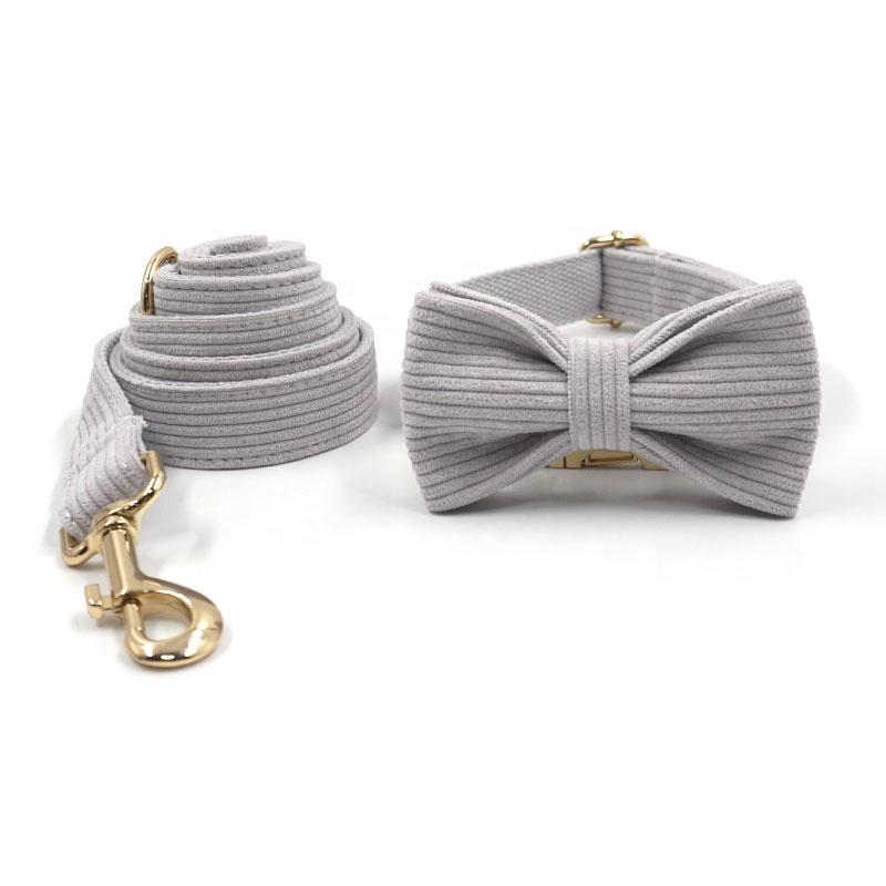 Durable Metal Buckle Dog Collar Leash Soft Corduroy Dog Collar Metal Gold Hardware Custom logo Bulk Buy OEM Dog Collar