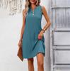 Весна-лето Женские облегающие короткие платья без рукавов с V-образным вырезом и высокой талией, однотонные платья средней длины с жилеткой S-XL