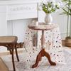 Transparent Dining Table Mat Thin Visible Mesh Colorful Flower Embroidery Round Table Protector Decorative Table Cloth for Party Decoration