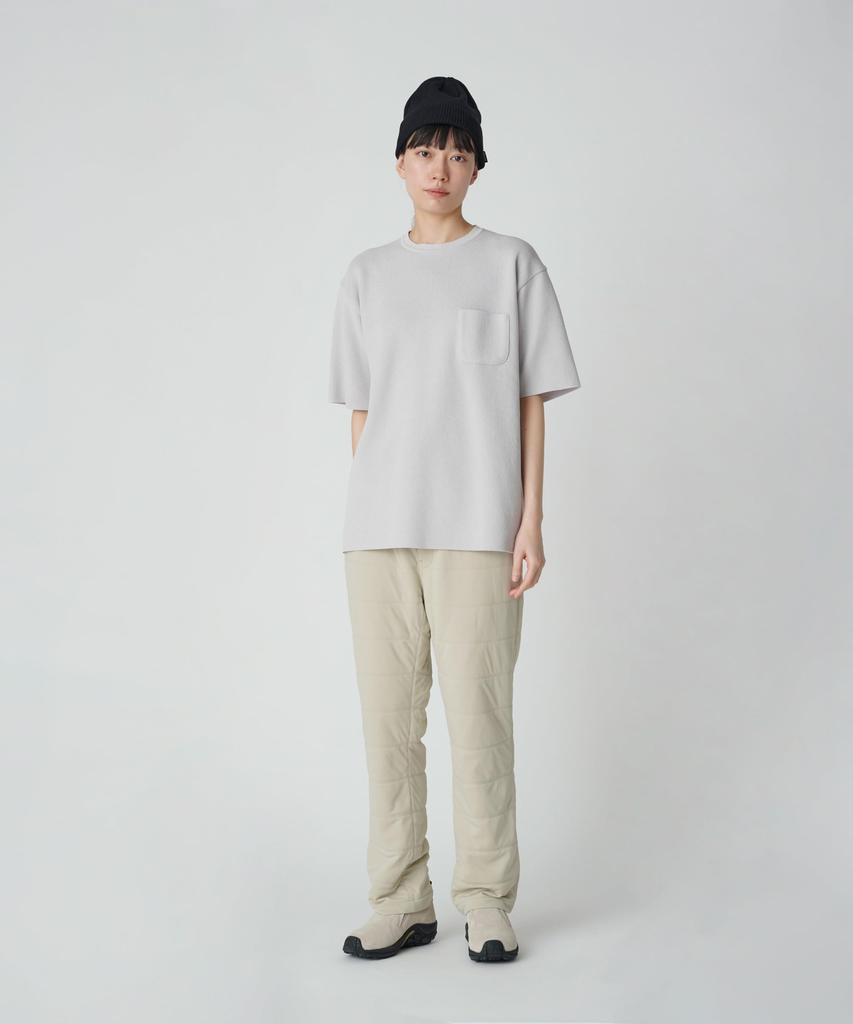 Snow Peak Co/Pe Knit Pullover KN-25SU002 Short Sleeve T-Shirt, Light Gray, Size M, for Men and Women