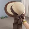 Шляпа Женская Новая Солнцезащитная Шляпа Летняя Защита от Ультрафиолетовых Лучей Шляпа от Солнца с Большими Полями Длинный Бант Теневая Соломенная Шляпа