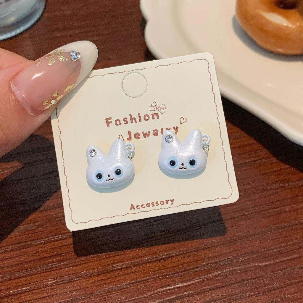 Очаровательные серьги-пусеты в виде черных котят: Серебряная игла, милый дизайн хвоста для женщин