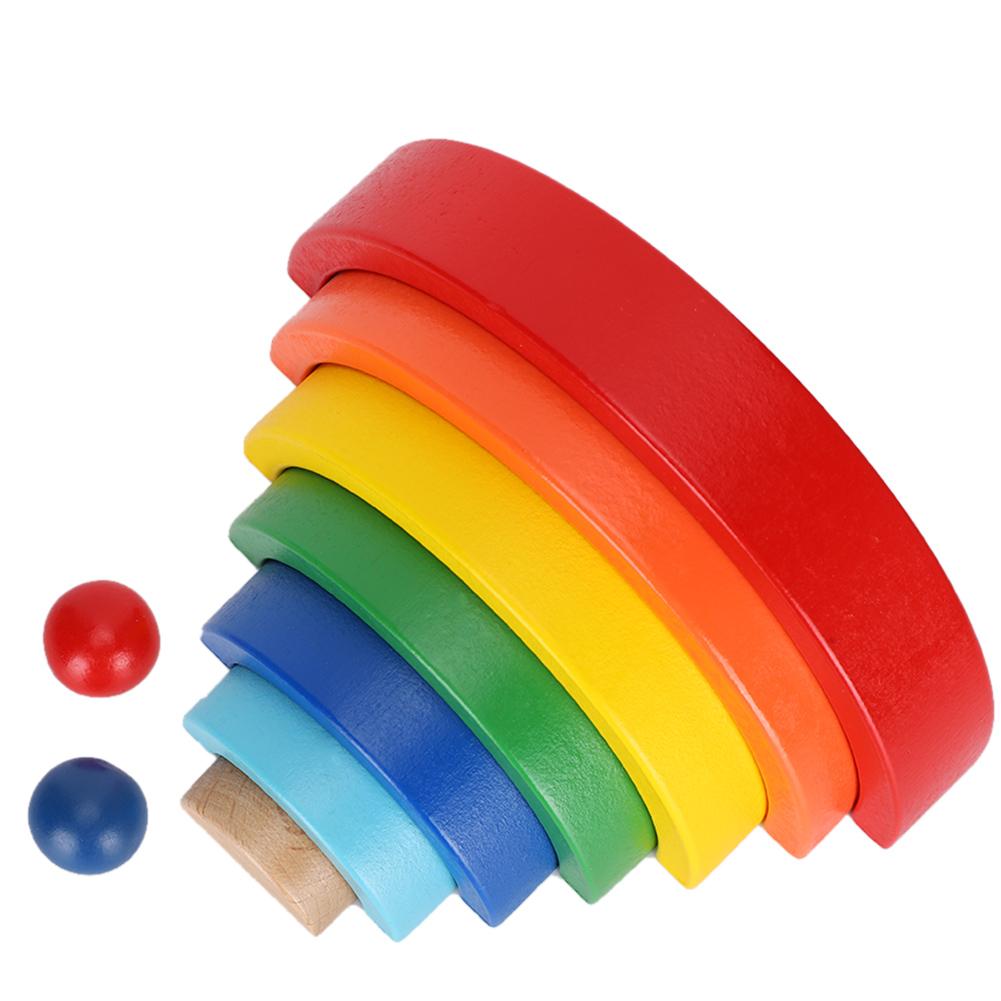 Wooden Semicircular Building Blocks Kids Puzzle