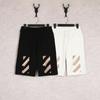 OW Trendy Klassik O'q Sariq Lentali Erkaklar Keng Plyaj Shortlari, Katta O'lcham