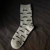 Men Socks Casual Pure Cotton Beard Pattern Tube Socks Men Fashion Solid Color Funny Happy Socks