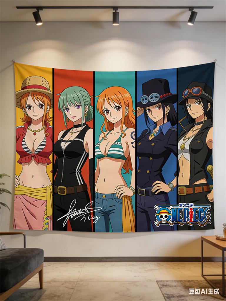 Декоративное настенное панно по аниме One Piece, тематика Усопп, декоративная ткань для гостиной, спальни, комнаты в общежитии