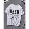 Мужская одежда большого размера, BEER Never Broke My Heart Мужская повседневная футболка с круглым вырезом и коротким рукавом для лета