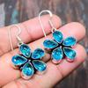 Швейцарский голубой топаз Gemstone 925 Sterling Silver Handmade Women Jewelry Earring
