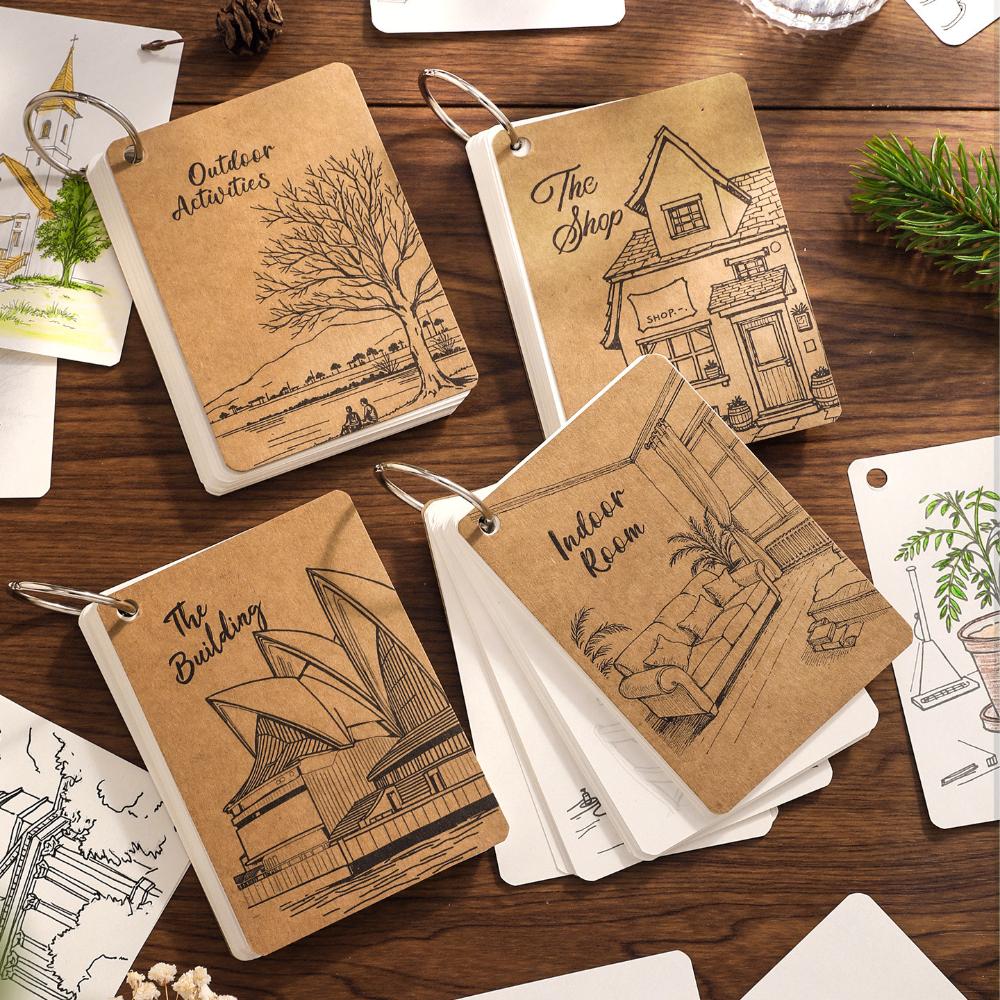 Art Sketch Pad Simple Loose Leaf Notebook Ring Buckle Sketchbook Portable Drawing Notebook For Students Art Classes