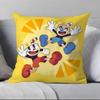 Классическая Милая Наволочка для Подушки C-Cuphead Ультра Мягкая Кожевенная Ткань Облачное Комфортное Ощущение и Скрытая Молния