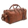 Handmade Brown Leather Duffle Bag: Personalized Weekender Travel Bag