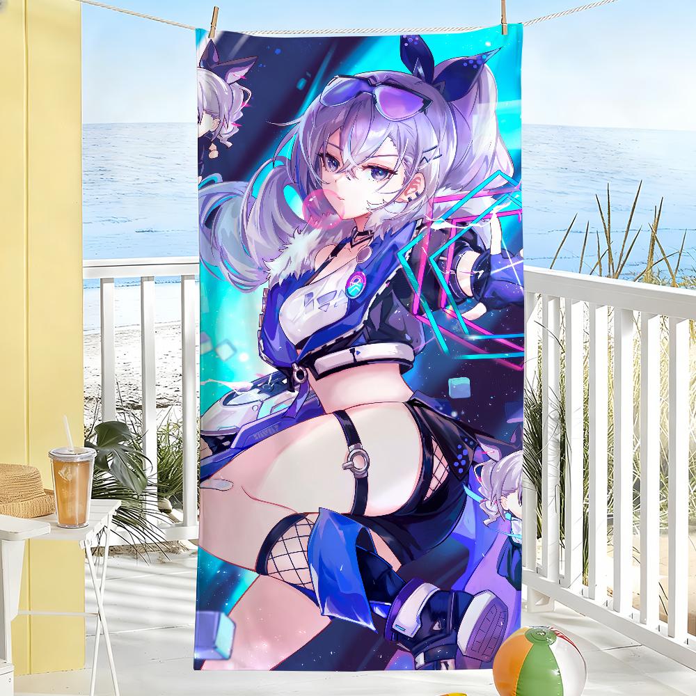 Игра Honkai Star Rail Серебряный Волк Полотенце Мягкое Бассейн Подарок Для Путешествий Спортзал Душ Кемпинг Быстросохнущее Спортивное Большое Пляжное Полотенце