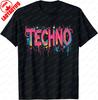 Техно Музыка Оптическая Иллюзия Глитч Триповый EDM Рейв Футболка Винтажная Женская Одежда Y2k Топы Ropa De Mujer Стиль Харадзюку Футболка