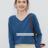 Women's 100% Wool V-neck Sweater - Loose, Slimming, Autumn/Winter Knitted Base Layer
