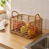 Desktop Fruit Basket Waterproof Woven Storage Basket Organizer Natural Look for Kitchen