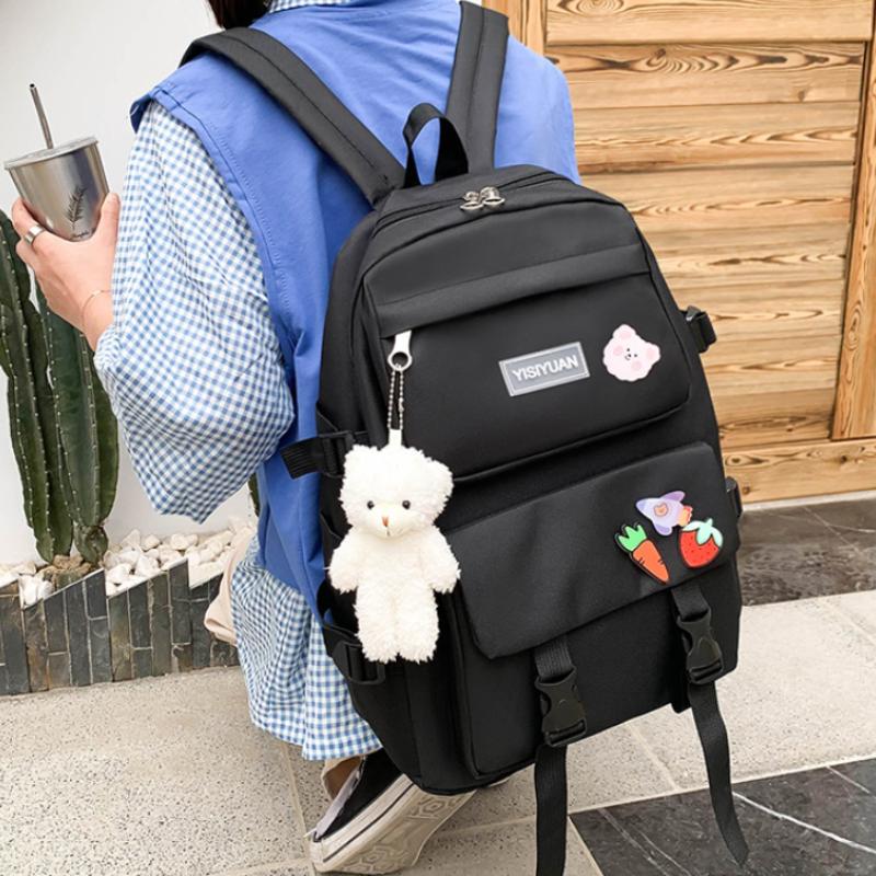 5 шт. милый значок женский рюкзак Harajuku мода студентка школьная сумка для девочек большая емкость легкий