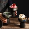 Высокая миска для закусок, японская керамическая миска для йогурта, десертная чашка для мороженого, керамическая ретро-тарелка для фруктов, посуда для ресторана