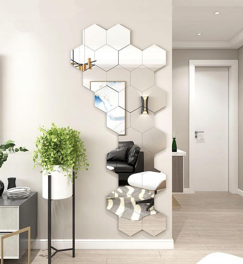 Set Of 10 Acrylic Mirrors Hexagon Mirror 265
