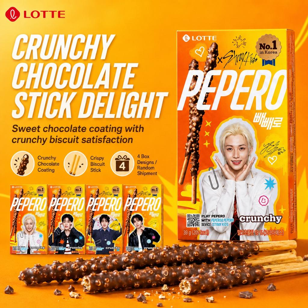 Lotte Пеперо Хрустящие Шоколадные Бисквитные Палочки 39г Версия Мальчиковой Группы Случайная Отправка