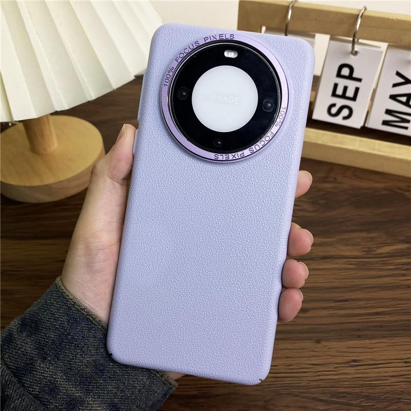 Для Huawei Mate 60 Pro Plus RS Ultimate прочный металлический чехол с большой дыркой в оправе объектива Litchi Grain PC, защитный чехол от отпечатков пальцев, задняя крышка-оболочка