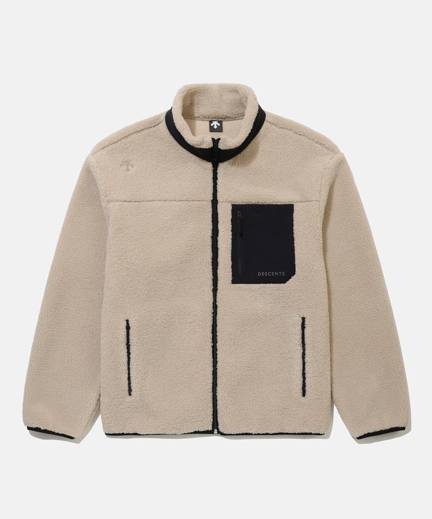 Descente Essential Comfort Fit Fleece Jacket Beige Sr323Ukt88