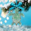Yousheng Coastal Christmas Ornaments Ocean Themed Sea Glass Ornaments Acrylic Seahorse Dolphin Turtle Nautical Xmas Tree Ornament for Home Party Decor