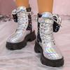 2024 Осень Зима Новые Модные Ботинки Карманного Дизайна Роскошные Туфли Женские Ботинки На Платформе С Пайетками Женские Увеличивающие Рост Короткие Ботинки