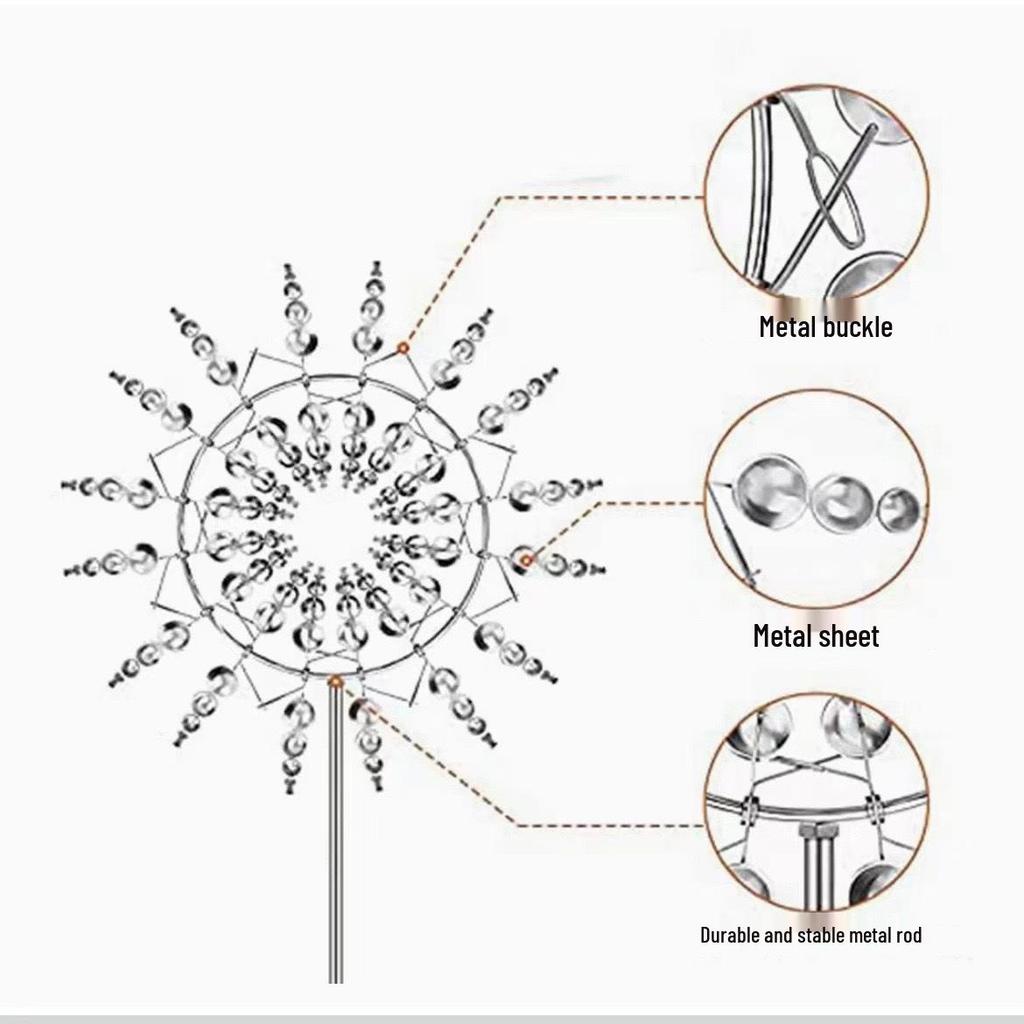Креативная уличная кованая железная ветряная мельница: Вращающееся металлическое садовое украшение