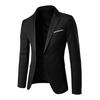 Men Suit Coat Lapel Long Sleeve Suit Jacket with Flap Pockets Solid Color Single Button Formal Business Outerwear