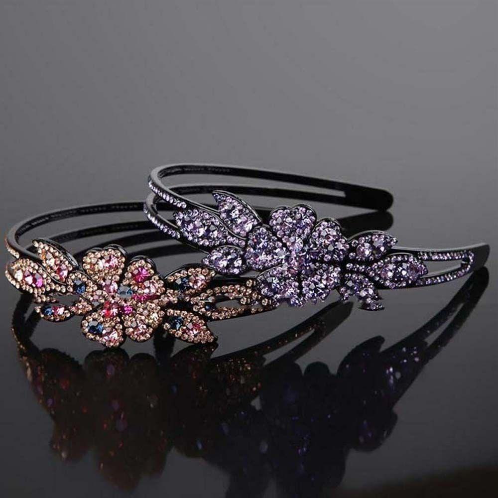 Domand Hair Hoop With Gear Flower Headband Korean Hairbands Rhinestone Headband Women Hair Hoop
