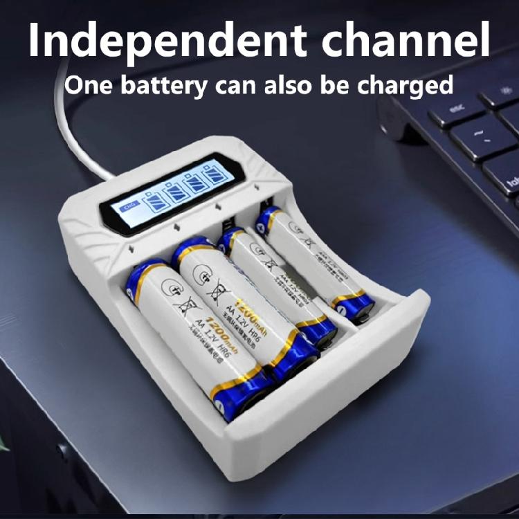 Зарядное устройство Type C для 4 батарей AA и 3 батарей AAA, DC12V 800mA, высокая емкость, 1.2V NiMH, с низким саморазрядом