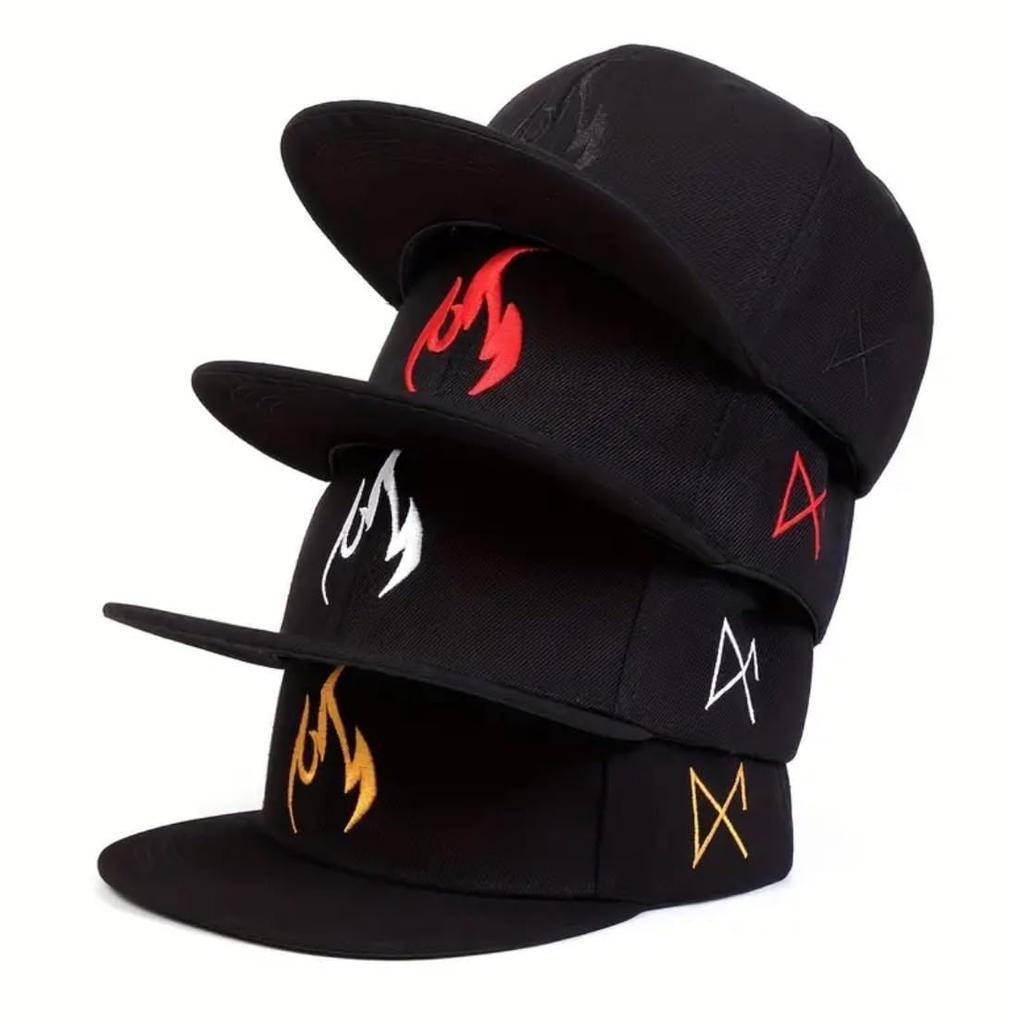 Sproutsy Men's Flat Baseball Cap with Fire Flame Design (Red)