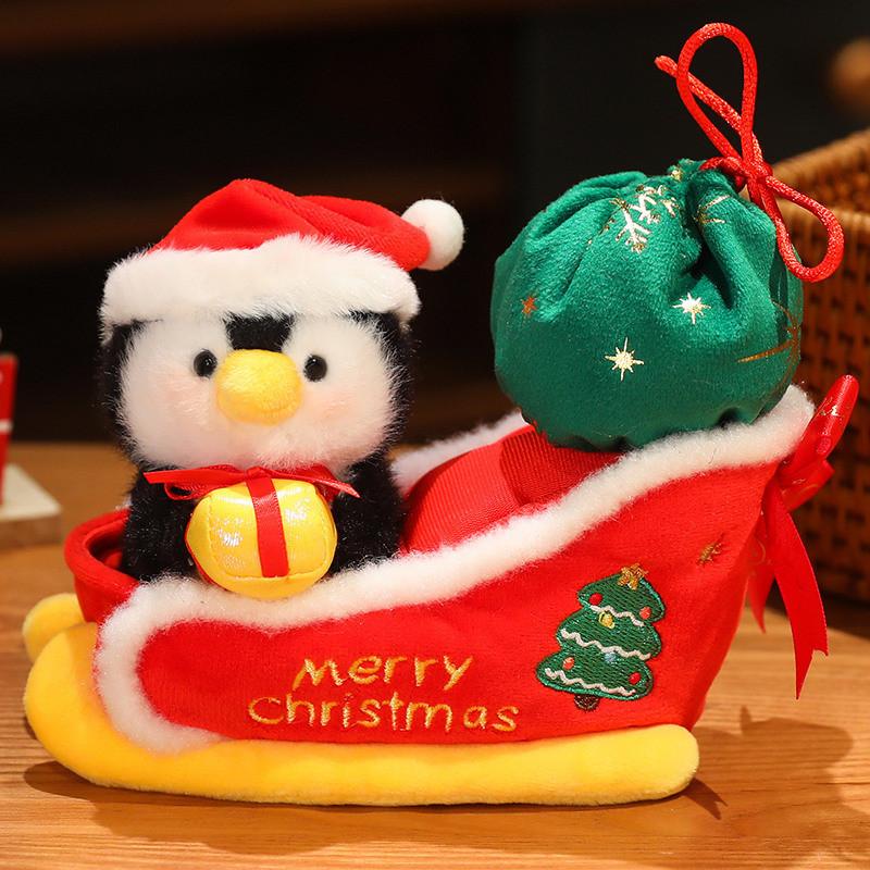 Рождественский Санта Клаус Снеговик Пингвин Сани Плюшевая Кукла Подвеска Детская Игрушка Для Праздничного Декора