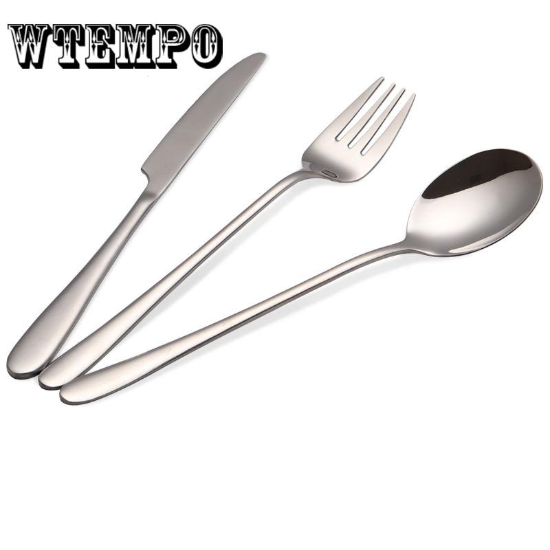 Knife 3pcs/set Stainless Steel Gold Plated Dinnerware Knife Fork Spoon Kit