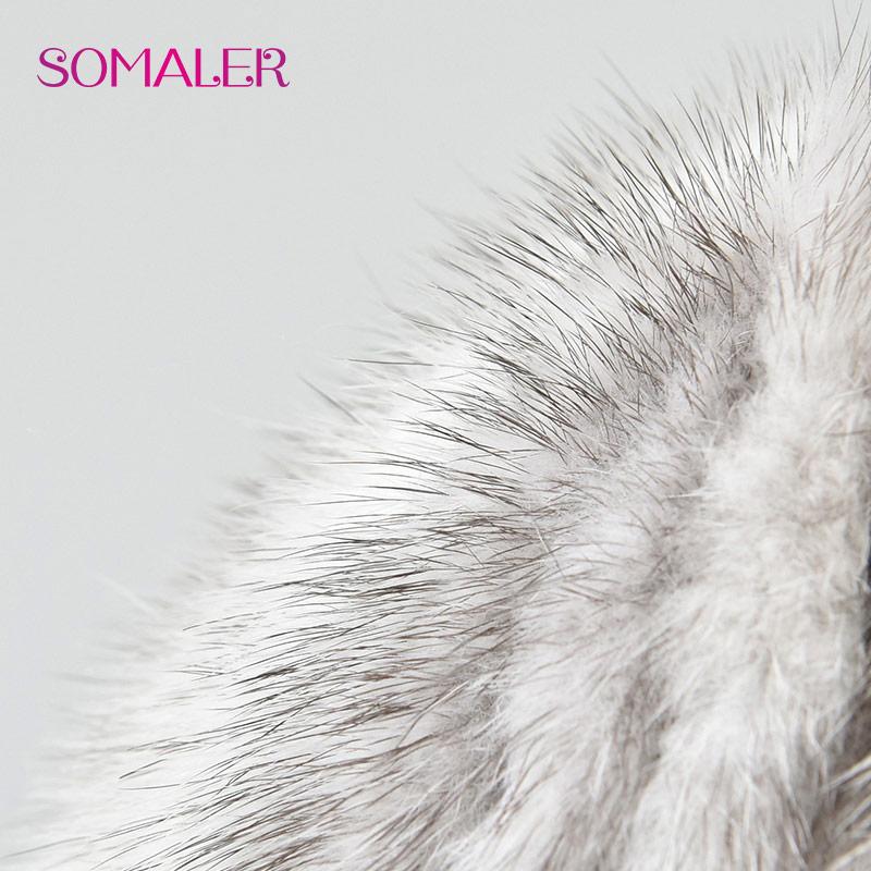 SOMALER Женские шапки из натурального норкового меха, вязаные меховые шапки-бини с тесьмой, зимние шапки из лисьего меха с помпоном и черепом