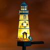 Lighthouse Solar Light Outdoor Waterproof Garden Solar Light Decorative Lighthouse Walkway Light with Spike for Flower Beds Courtyard Patio