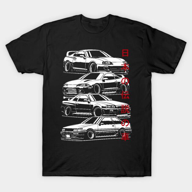 Asian Size Cotton Unisex Tshirt Print T-shirt Jdm Legends T-shirt No-Cut Print Regular Fit