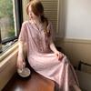 Summer Leopard Print Light Luxury Sexy Lace Ice Silk Short-Sleeved Nightgown Women'S High-End Loungewear