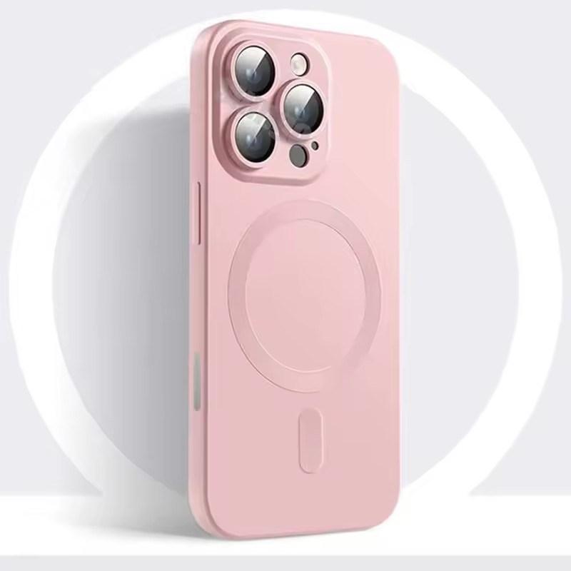 Luxury Magsafe Magnetic Case for iPhone 16 15 14 13 12 11 Pro Max Plus Soft Silicone Matte Antiskid Lens Protect Cover