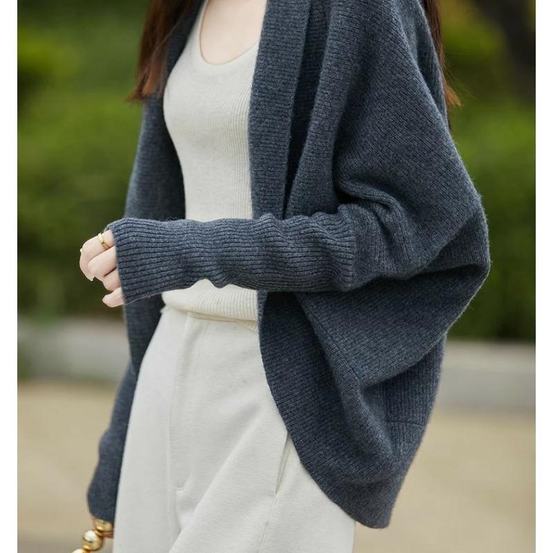 Design Women S Loose Knit Cardigan Batwing Sleeve Shawl Sweater