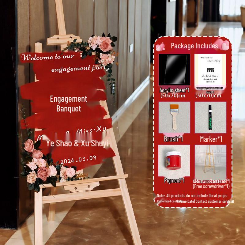 High-End Acrylic Welcome Sign for Wedding Reception, Hotel Entrance, or Event Decoration