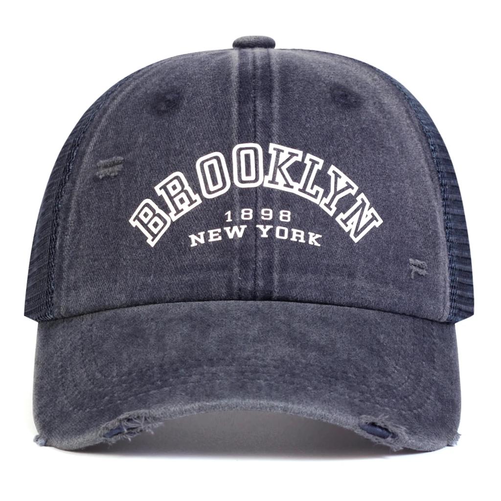 Унисекс BROOKLYN Letter Print Wash бейсболки с сеткой хип-хоп кепки весна-лето для отдыха на открытом воздухе регулируемые повседневные шляпы солнцезащитная шляпа