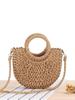 Women's Simple Style Semicircle Woven Beach Tote Crossbody Bag