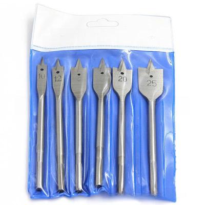 Набор из 6 шт. плоского сверла натурального цвета с шестигранной ручкой для деревообработки