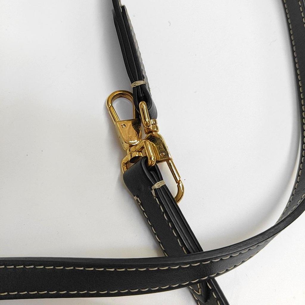 [Pre-Owned] Pocket Bag Logo Graphic Two-Tone Detachable Adjustable Shoulder Strap Cotton Leather Pocket Tote Shopping Bag Shoulde - Very Good #1YGZGC7