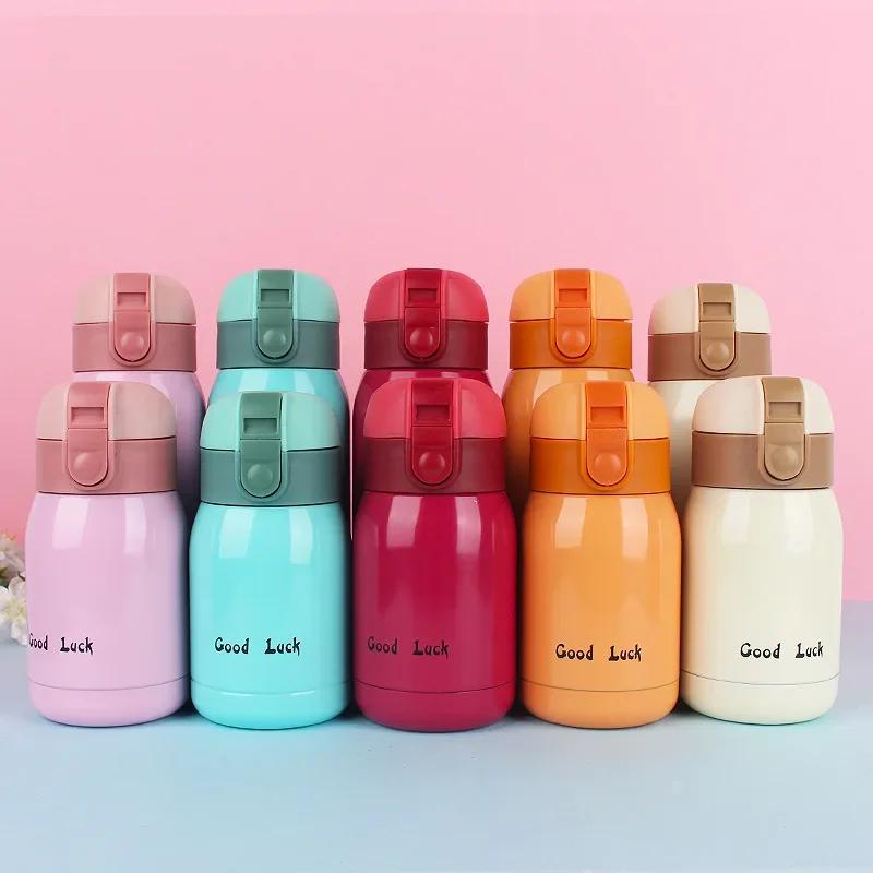 1/2PCS Goodluck Small Cute Mini Thermos Cup MINI Portable Creative Pot Belly Water Cup Pocket Cup with Hand Gift